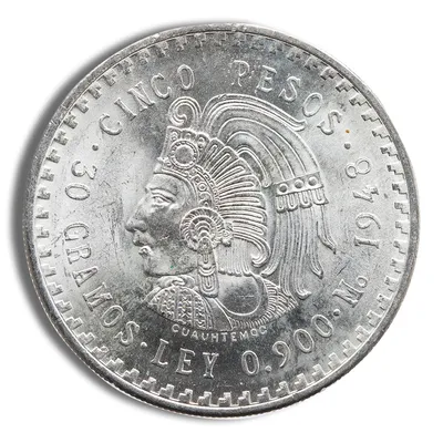 Mexico Silver 5 Pesos Cuauhtemoc (1947-1948) — Silver bullion from Standard Bullion