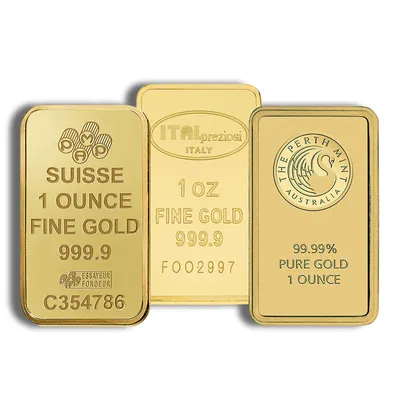 1 oz Gold Bar - Brand Varies (Not in Card) — Gold bullion from Standard Bullion