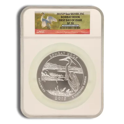 2015-P 5 oz ATB Bombay Hook Silver Coin NGC SP70 — Silver bullion from Standard Bullion