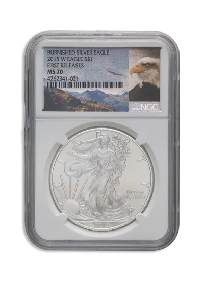 2015-W Burnished Silver Eagle NGC MS70 ER — Silver bullion from Standard Bullion