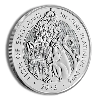 2022 1 oz Great Britain Tudor Beast Platinum Coin - Lion of England — Platinum bullion from Standard Bullion