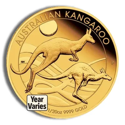 1/20 oz Australian Kangaroo/Nugget Gold Coin (Year Varies) — Gold bullion from Standard Bullion