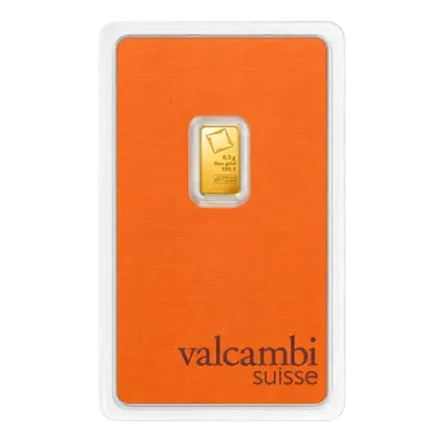 1/2 gram Gold Bar - Valcambi (Carded) — Gold bullion from Standard Bullion