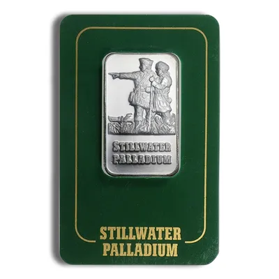 1 oz Palladium Bar - JM Stillwater (Carded) — Palladium bullion from Standard Bullion