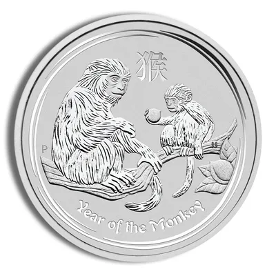 2016 1/2 oz Australia Silver Lunar Monkey BU - Series II — Silver bullion from Standard Bullion