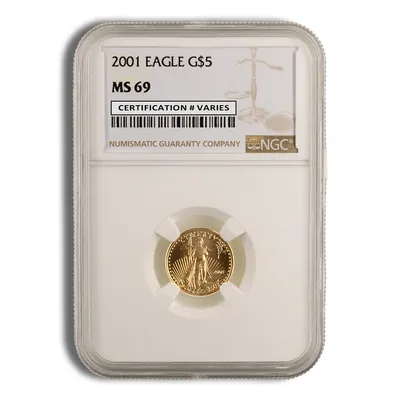 2001 1/10 oz Gold Eagle $5 NGC MS69 — Gold bullion from Standard Bullion