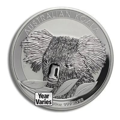 Australian Silver Koala - 10 oz - BU (Year Varies) — Silver bullion from Standard Bullion