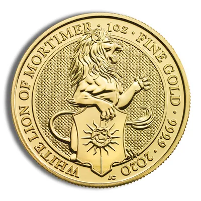 2020 1 oz Great Britain Queen's Beast Gold Coin - White Lion — Gold bullion from Standard Bullion