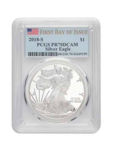 2018-S Proof Silver Eagle PCGS PR70 First Strike — Silver bullion from Standard Bullion