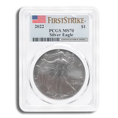 2022 Silver Eagle PCGS MS70 First Strike - Flag — Silver bullion from Standard Bullion