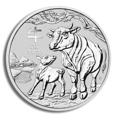 2021 1/2 oz Australia Silver Lunar Ox BU - Series III — Silver bullion from Standard Bullion