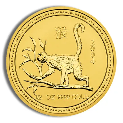 2004 1/2 oz Australia Gold Lunar Monkey BU - Series I — Gold bullion from Standard Bullion