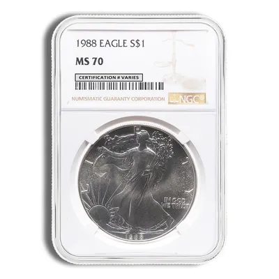 1988 Silver Eagle NGC MS70 — Silver bullion from Standard Bullion