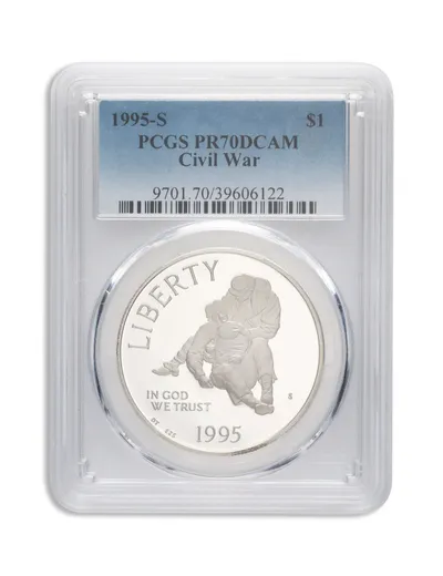 1995-S <body> Civil War Silver Commem - PCGS PF70 — Silver bullion from Standard Bullion