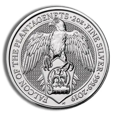 2019 2 oz Silver Great Britain Queen's Beasts - Falcon — Silver bullion from Standard Bullion