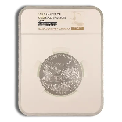 2014-P 5 oz ATB Great Smoky Mts. Silver Coin NGC SP70 — Silver bullion from Standard Bullion
