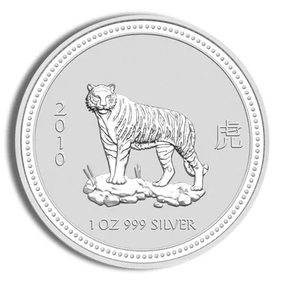 2010 1 oz Australia Silver Lunar Tiger BU - Series I — Silver bullion from Standard Bullion