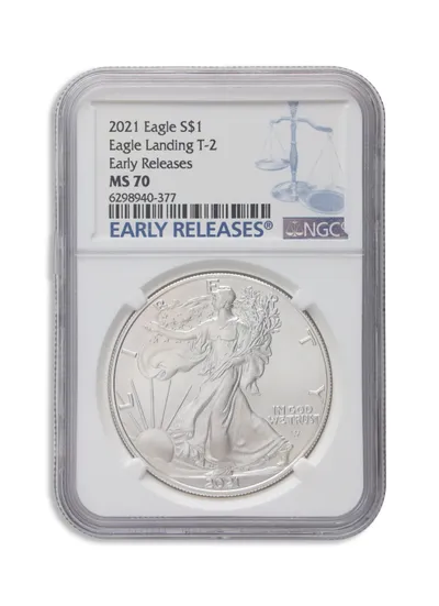 2021 Silver Eagle NGC MS70 Early Releases (Type 1) — Silver bullion from Standard Bullion