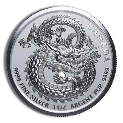 1 oz Canadian Lucky Dragon High Relief Silver Coin — Silver bullion from Standard Bullion