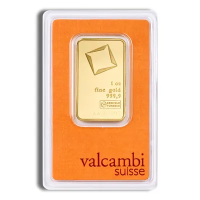 1 oz Gold Bar - Valcambi (Carded) — Gold bullion from Standard Bullion