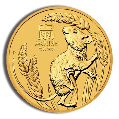 2020 2 oz Australia Gold Lunar Mouse BU - Series III — Gold bullion from Standard Bullion