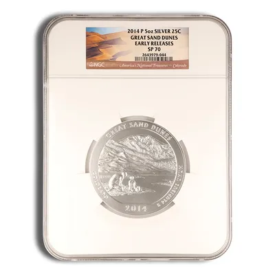 2014-P 5 oz ATB Great Sand Dunes Silver Coin NGC SP70 — Silver bullion from Standard Bullion