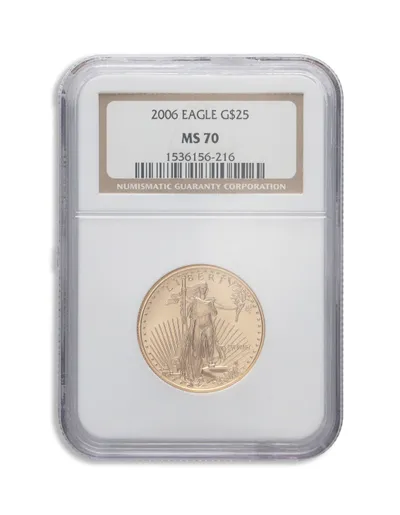 2006 1/2 oz Gold Eagle $25 NGC MS70 — Gold bullion from Standard Bullion
