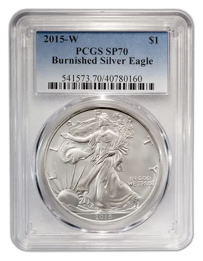 2015-W Burnished Silver Eagle PCGS SP70 — Silver bullion from Standard Bullion