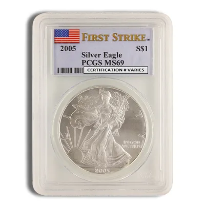 2005 Silver Eagle PCGS MS69 — Silver bullion from Standard Bullion