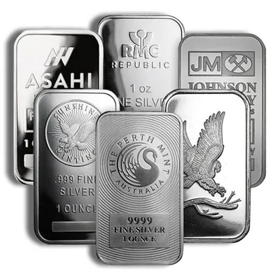 1 oz Silver Bar - Brand Varies (IRA Eligible) — Silver bullion from Standard Bullion
