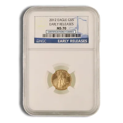 2012 1/10 oz Gold Eagle $5 NGC MS70 ER — Gold bullion from Standard Bullion