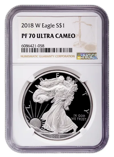2018-W Proof Silver Eagle NGC PF70 — Silver bullion from Standard Bullion