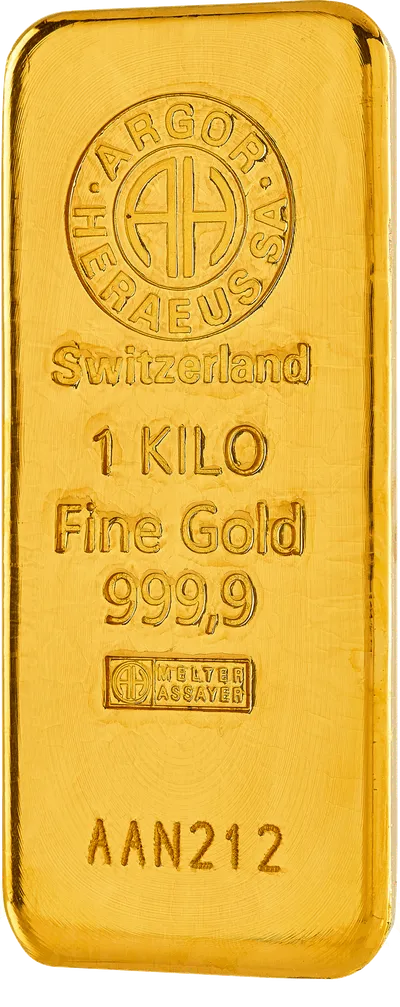 1 kilo Gold Bar - Argor-Heraeus (Cast) — Gold bullion from Standard Bullion