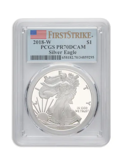 2018-W Proof Silver Eagle PCGS PR70 First Strike — Silver bullion from Standard Bullion