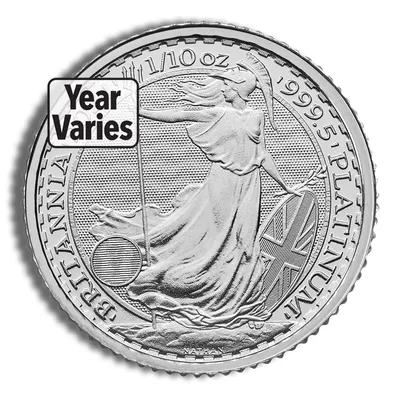 Platinum Britannia - 1/10 oz (Year Varies) — Platinum bullion from Standard Bullion