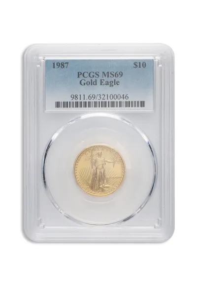 1987 1/4 oz Gold Eagle <body>0 PCGS MS69 — Gold bullion from Standard Bullion