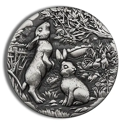 2023 2 oz Australia Silver Lunar Rabbit BU - Series III - Antiqued — Silver bullion from Standard Bullion