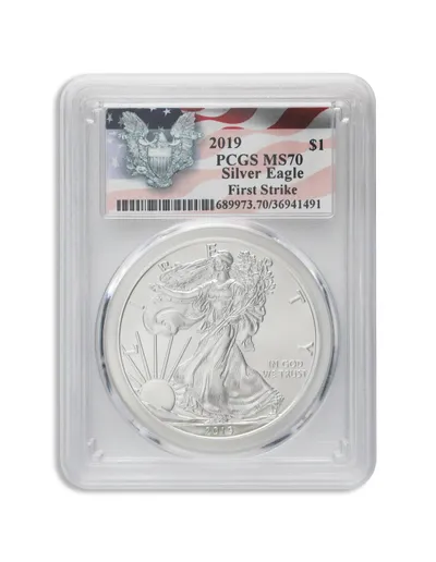 2019 Silver Eagle PCGS MS70 First Strike — Silver bullion from Standard Bullion