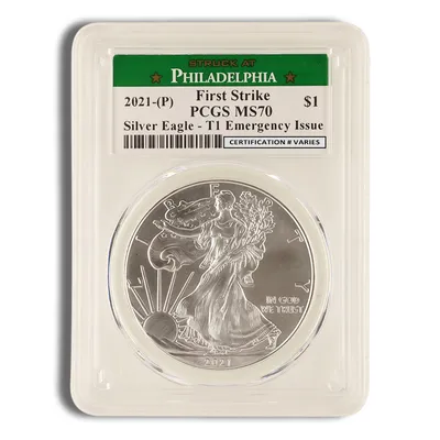 2021 (P) Silver Eagle PCGS MS70 First Strike — Silver bullion from Standard Bullion