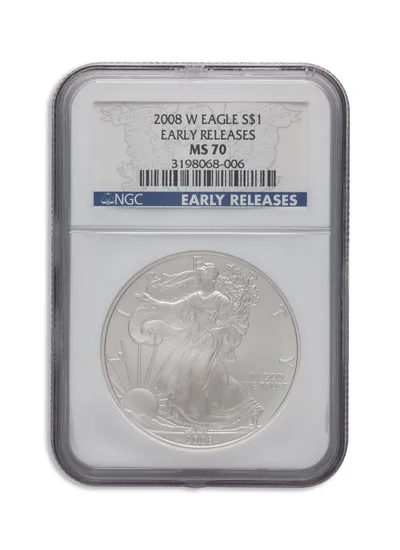 2008-W Burnished Silver Eagle NGC MS70 ER — Silver bullion from Standard Bullion