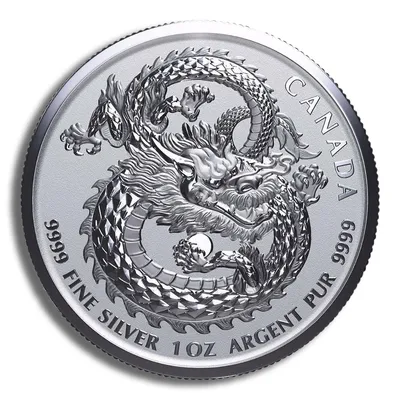 2019 1 oz Canadian Lucky Dragon High Relief Silver Coin — Silver bullion from Standard Bullion