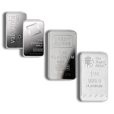 1 oz Platinum Bar - Brand Varies (Not in Card) — Platinum bullion from Standard Bullion