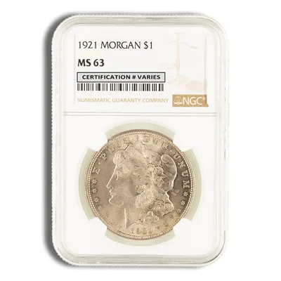 1921 Morgan Dollar - NGC MS63 (Toned) — Silver bullion from Standard Bullion