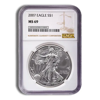 2007 Silver Eagle NGC MS69 — Silver bullion from Standard Bullion