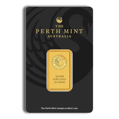 20 gram Gold Bar - Perth Mint (Carded) — Gold bullion from Standard Bullion