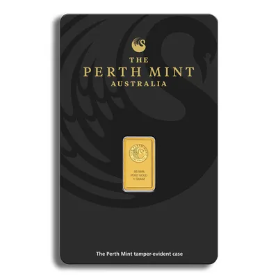1 gram Gold Bar - Perth Mint (Carded) — Gold bullion from Standard Bullion