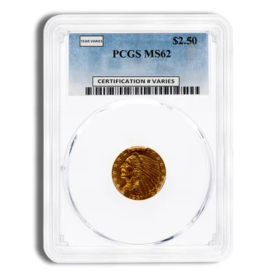 $2.5 Gold Indian Quarter Eagle - PCGS MS62 — Gold bullion from Standard Bullion