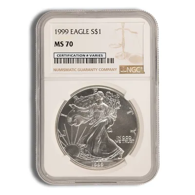 1999 Silver Eagle NGC MS70 — Silver bullion from Standard Bullion