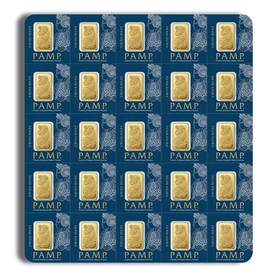 25 x 1 g Gold Bar - PAMP Multigram Gold Bar (Carded) — Gold bullion from Standard Bullion