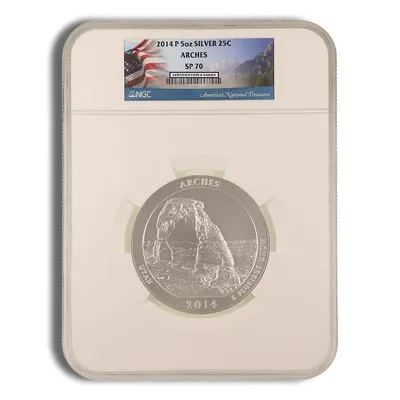 2014-P 5 oz ATB Arches Silver Coin NGC SP70 — Silver bullion from Standard Bullion